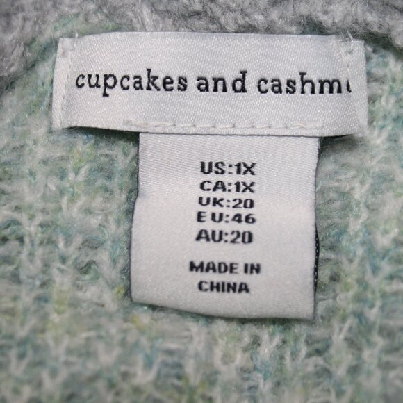 CUPCAKES AND CASHMERE Knit Hoodie Sweater Hooded Oversized Soft Winter 1X - Picture 6 of 12